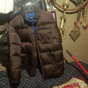 Brown puffer jacket
